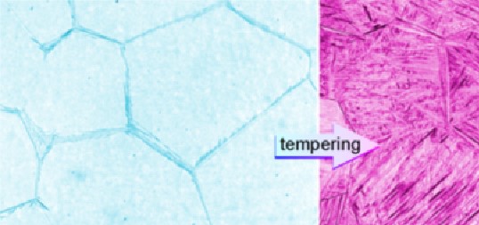 Martensite structure induced by tempering of novel Ti alloy